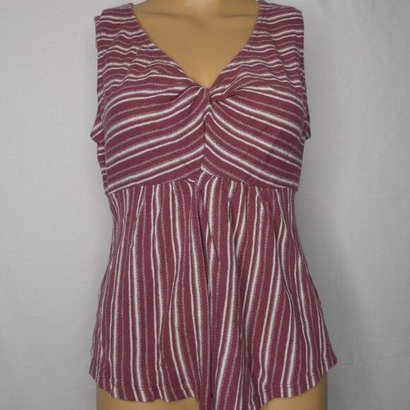 Lucky Brand Stripe Knot Peplum Tank Top Blouse EUC - Picture 1 of 8
